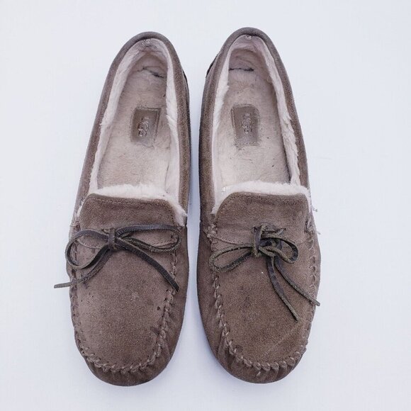 UGG Men\'s‎ Size 11 Corvin Loafer Moccasin Slippers Tan Suede DRY LEAF Slip On main image 6